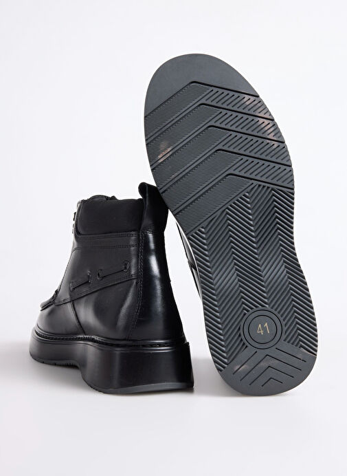 Fabrika Siyah Erkek Deri Bot SOREN-ARLO - Görsel 6