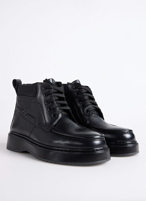 Fabrika Siyah Erkek Deri Bot SOREN-ARLO - Görsel 3