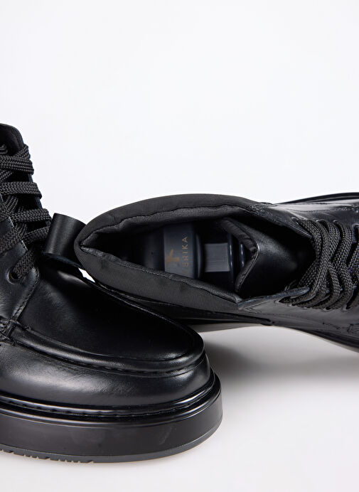 Fabrika Siyah Erkek Deri Bot SOREN-ARLO - Görsel 7