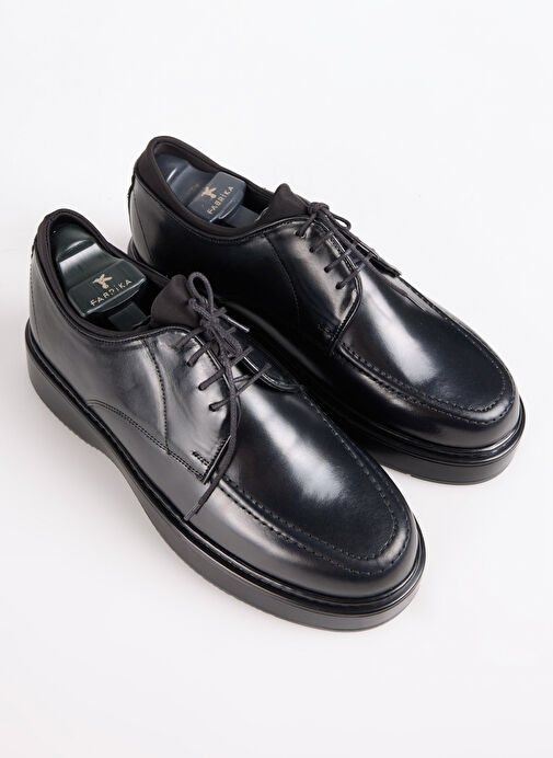 Fabrika Siyah Erkek Deri Klasik Ayakkabı SOREN-NICO - Görsel 4