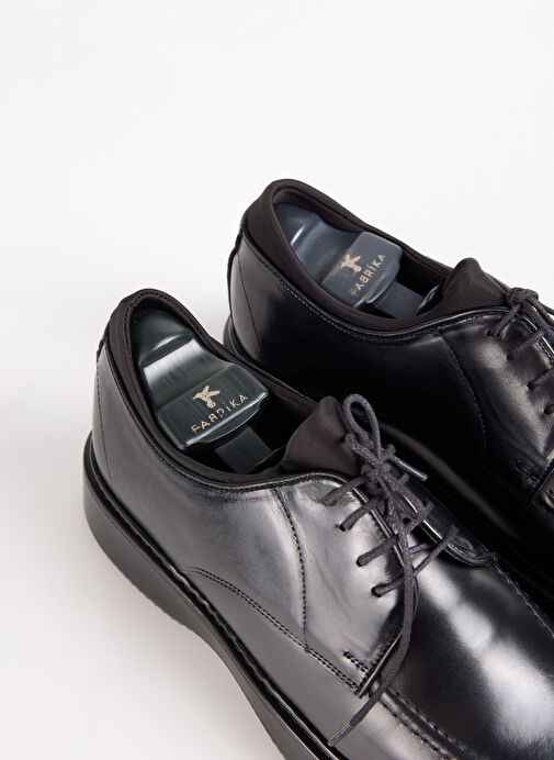 Fabrika Siyah Erkek Deri Klasik Ayakkabı SOREN-NICO - Görsel 5