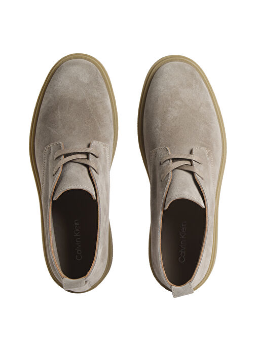 Calvin Klein Ekru Erkek Deri Bot TEXT RUBBER DESERT BOOT SU - Görsel 4