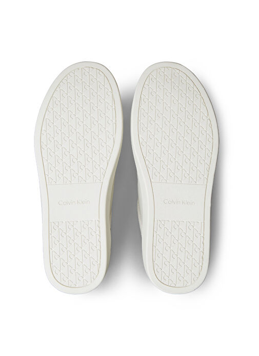 Calvin Klein Beyaz Erkek Sneaker CLASSIC CUPSOLE LACEUP TAPE LTH - Görsel 7