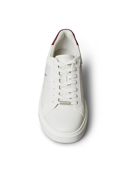 Calvin Klein Beyaz Erkek Sneaker CLASSIC CUPSOLE LACEUP TAPE LTH - Görsel 5