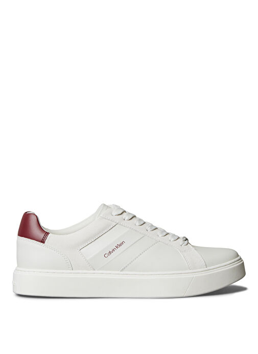 Calvin Klein Beyaz Erkek Sneaker CLASSIC CUPSOLE LACEUP TAPE LTH - Görsel 2