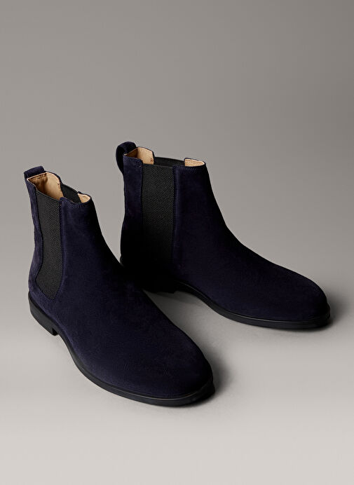 Calvin Klein Lacivert Erkek Süet Bot ESS RUBBER CHELSEA SU - Görsel 4