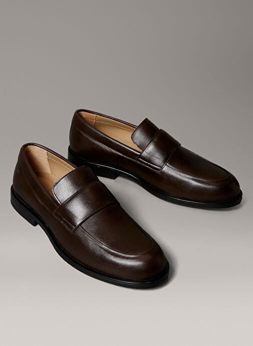 Calvin Klein Kahverengi Erkek Klasik Ayakkabı ESS RUBBER BAND LOAFER LTH - Görsel 4