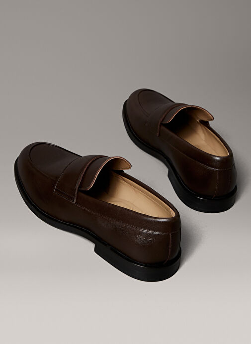 Calvin Klein Kahverengi Erkek Klasik Ayakkabı ESS RUBBER BAND LOAFER LTH - Görsel 6