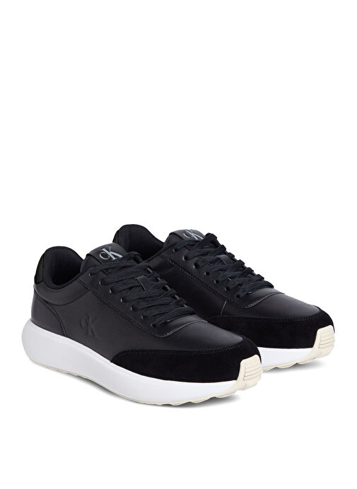 Calvin Klein Siyah Erkek Sneaker ATHLEISURE RUNNER LACEUP LTH MIX - Görsel 4