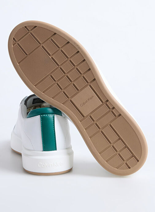 Calvin Klein Beyaz Erkek Sneaker BASKET CUPSOLE LACEUP LTH ML - Görsel 5