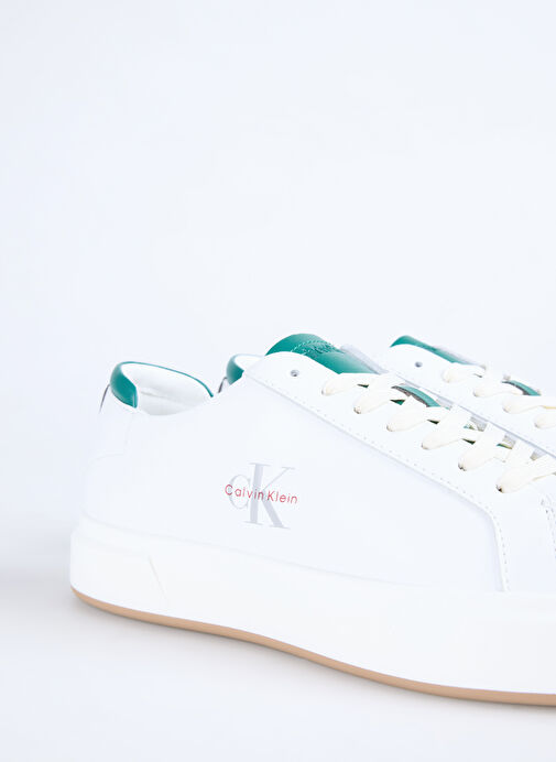 Calvin Klein Beyaz Erkek Sneaker BASKET CUPSOLE LACEUP LTH ML - Görsel 6