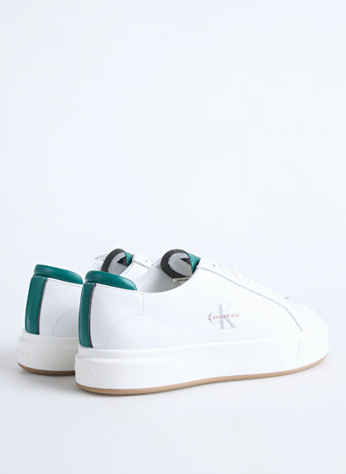 Calvin Klein Beyaz Erkek Sneaker BASKET CUPSOLE LACEUP LTH ML - Görsel 4