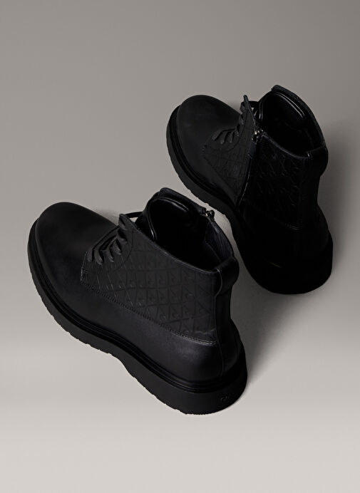 Calvin Klein Siyah Erkek Bot COMBAT ESS LACE UP ZIP BOOT AOP - Görsel 6