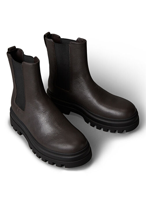 Calvin Klein Kahverengi Erkek Bot LUGGED CHELSEA BOOT HIGH LTH - Görsel 4
