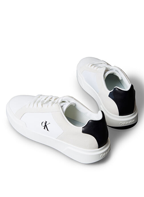 Calvin Klein Beyaz Erkek Sneaker CHUNKY CUPSOLE LACEUP LTH MIX - Görsel 6