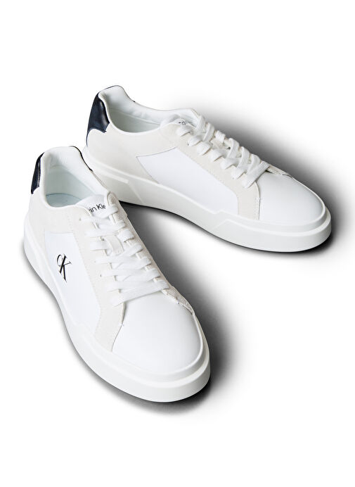 Calvin Klein Beyaz Erkek Sneaker CHUNKY CUPSOLE LACEUP LTH MIX - Görsel 4
