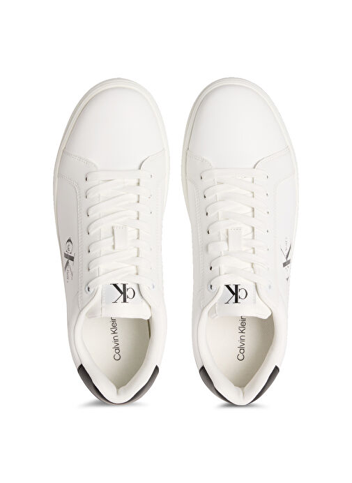 Calvin Klein Beyaz Erkek Sneaker CLASSIC CUPSOLE MONO LTH - Görsel 5
