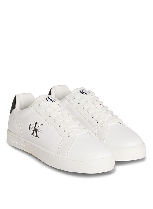 Calvin Klein Beyaz Erkek Sneaker CLASSIC CUPSOLE MONO LTH - Görsel 4