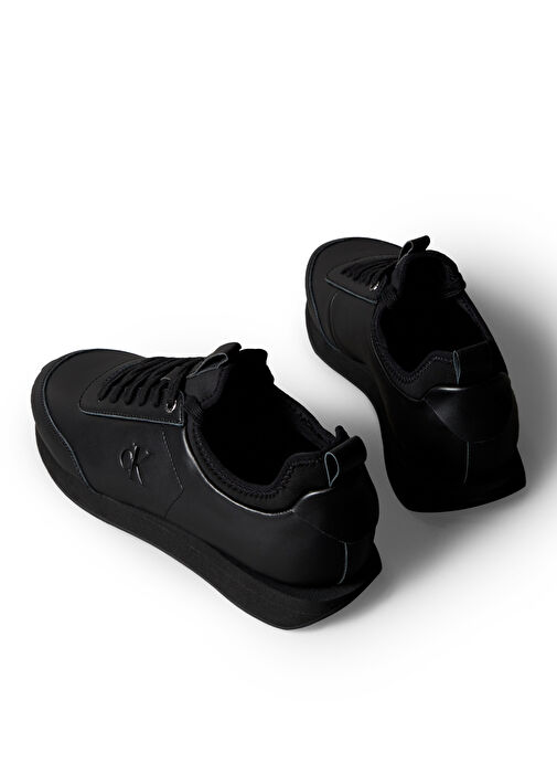 Calvin Klein Siyah Erkek Sneaker RETRO RUNNER SOCK LACEUP LTH - Görsel 6