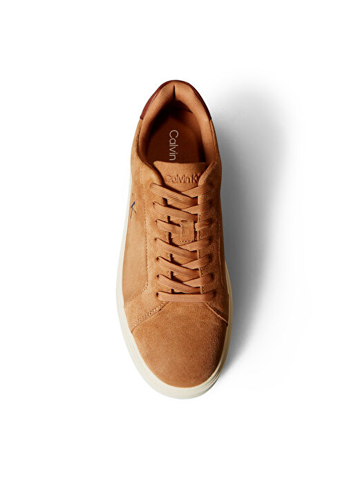 Calvin Klein Kahverengi Erkek Deri Sneaker CLASSIC CUPSOLE LACEUP SU - Görsel 4