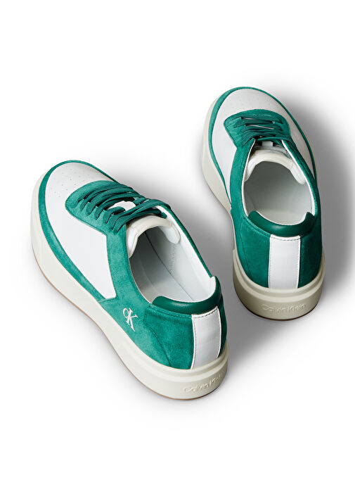 Calvin Klein Beyaz Erkek Sneaker BASKET CUPSOLE LACEUP LTH-SU - Görsel 6