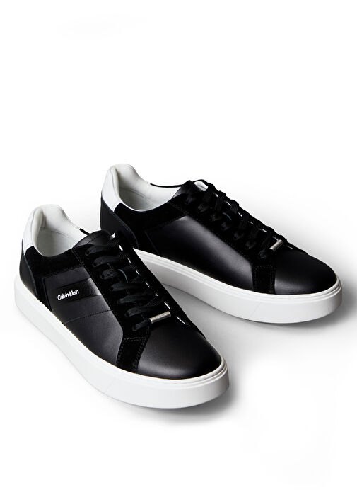 Calvin Klein Beyaz Erkek Sneaker CLASSIC CUPSOLE LACEUP TAPE LTH - Görsel 4