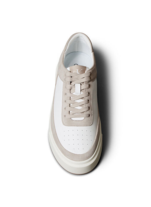 Calvin Klein Beyaz Erkek Sneaker BASKET CUPSOLE LACEUP LTH-SU - Görsel 5