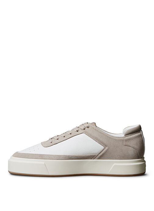 Calvin Klein Beyaz Erkek Sneaker BASKET CUPSOLE LACEUP LTH-SU - Görsel 3