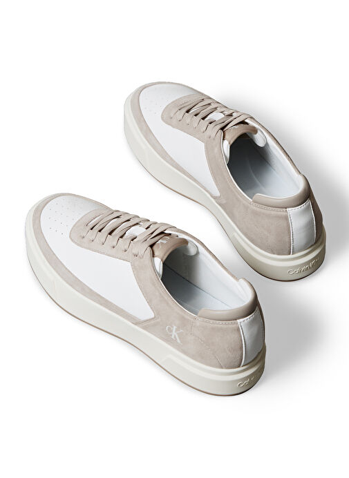 Calvin Klein Beyaz Erkek Sneaker BASKET CUPSOLE LACEUP LTH-SU - Görsel 6