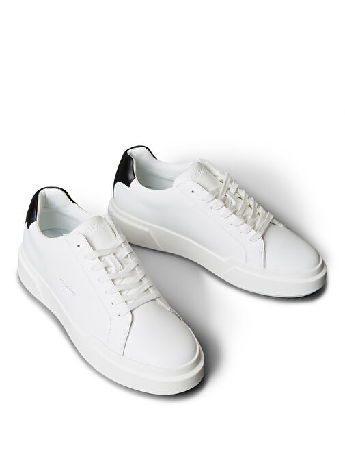 Calvin Klein Beyaz Erkek Sneaker CHUNKY CUPSOLE LACEUP LTH - Görsel 4