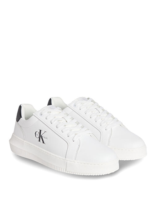 Calvin Klein Beyaz Erkek Sneaker CHUNKY CUPSOLE MONO LTH - Görsel 4