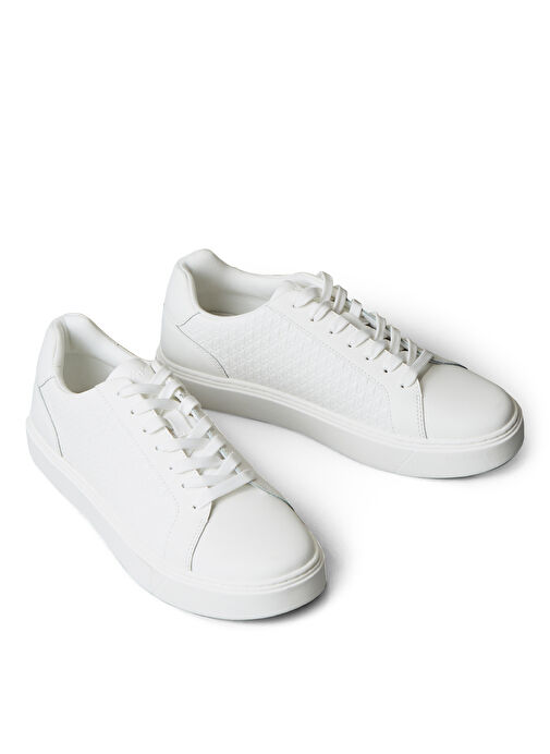 Calvin Klein Beyaz Erkek Sneaker CLASSIC CUPSOLE LACEUP AOP - Görsel 4