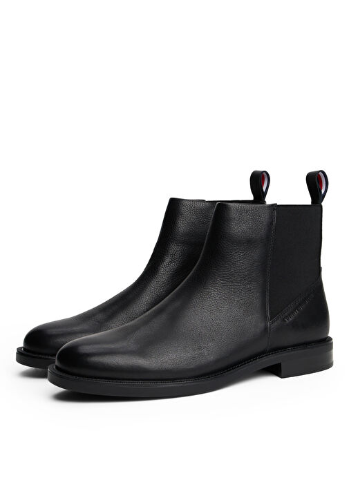 Tommy Hilfiger Siyah Erkek Bot HILFIGER VOGUE LTH WARM CHELSEA - Görsel 3