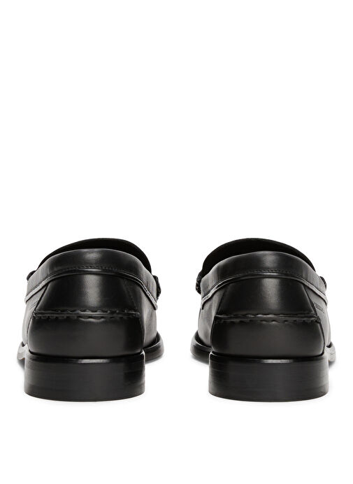 Tommy Hilfiger Siyah Erkek Klasik Ayakkabı HILFIGER TASSEL LTH LOAFER - Görsel 5