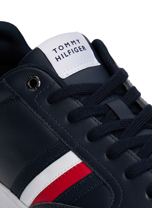 Tommy Hilfiger Lacivert Erkek Deri Sneaker ICON COURT STRIPES - Görsel 6
