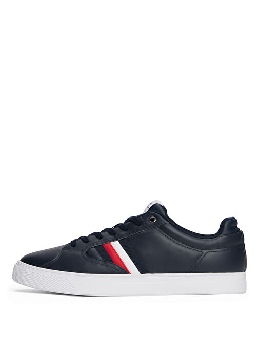 Tommy Hilfiger Lacivert Erkek Deri Sneaker ICON COURT STRIPES - Görsel 3