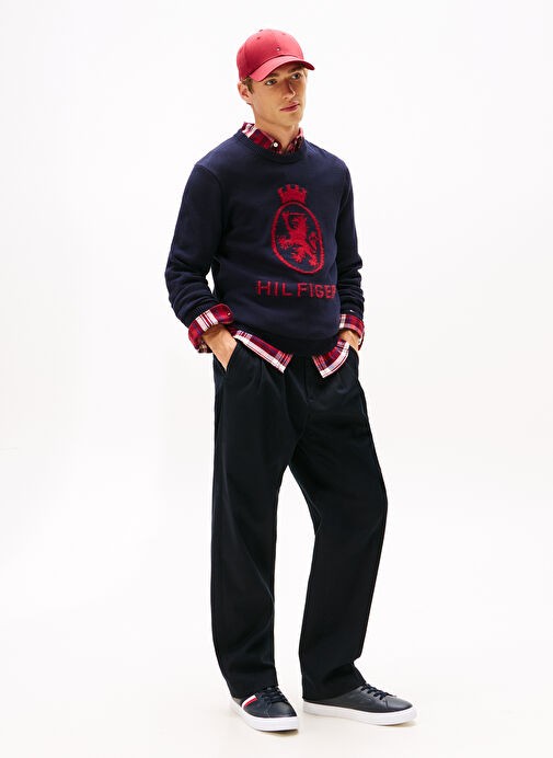 Tommy Hilfiger Lacivert Erkek Deri Sneaker ICON COURT STRIPES - Görsel 7