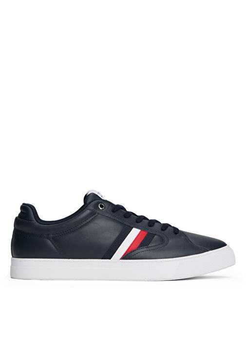 Tommy Hilfiger Lacivert Erkek Deri Sneaker ICON COURT STRIPES - Görsel 2
