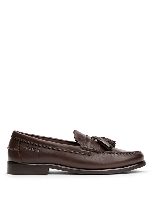 Tommy Hilfiger Kahverengi Erkek Klasik Ayakkabı HILFIGER TASSEL LTH LOAFER - Görsel 2