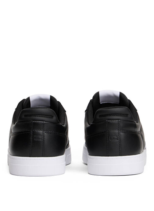 Tommy Hilfiger Siyah Erkek Deri Sneaker ICON COURT STRIPES - Görsel 7