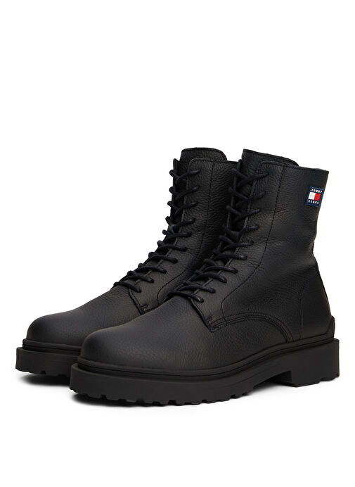 Tommy Hilfiger Siyah Erkek Bot TJM LACE UP TUMBLED HIGH - Görsel 3