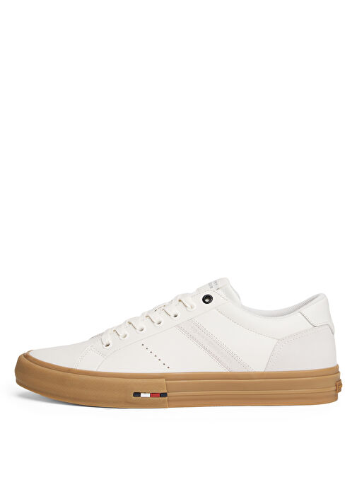 Tommy Hilfiger Ekru Erkek Deri Sneaker TH HI VULC LTH STREET - Görsel 5