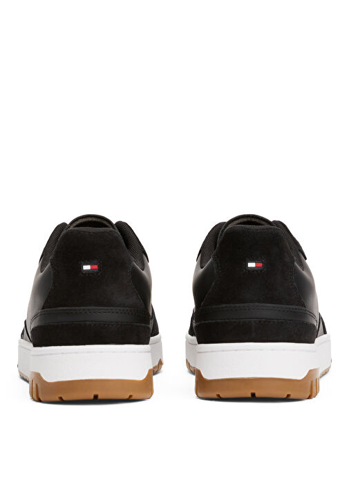 Tommy Hilfiger Siyah Erkek Deri Sneaker TH BASKET BETTER MIX LTH - Görsel 5