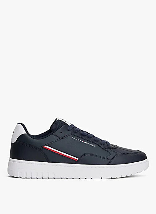 Tommy Hilfiger Lacivert Erkek Sneaker TH BASKET CORE STRIPES - Görsel 2