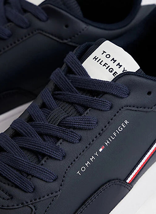 Tommy Hilfiger Lacivert Erkek Sneaker TH BASKET CORE STRIPES - Görsel 6