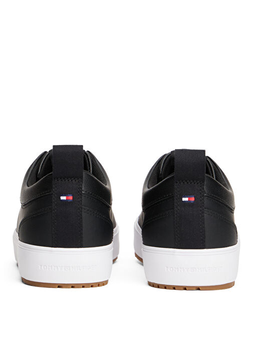 Tommy Hilfiger Siyah Erkek Sneaker TH HI VULC CORE LOW CLEAT LTH - Görsel 4