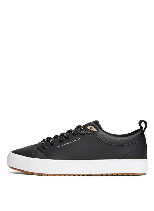 Tommy Hilfiger Siyah Erkek Sneaker TH HI VULC CORE LOW CLEAT LTH - Görsel 5