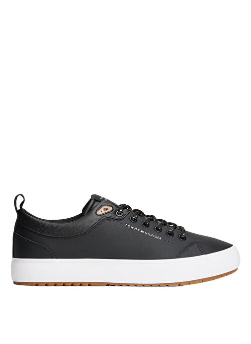 Tommy Hilfiger Siyah Erkek Sneaker TH HI VULC CORE LOW CLEAT LTH - Görsel 2