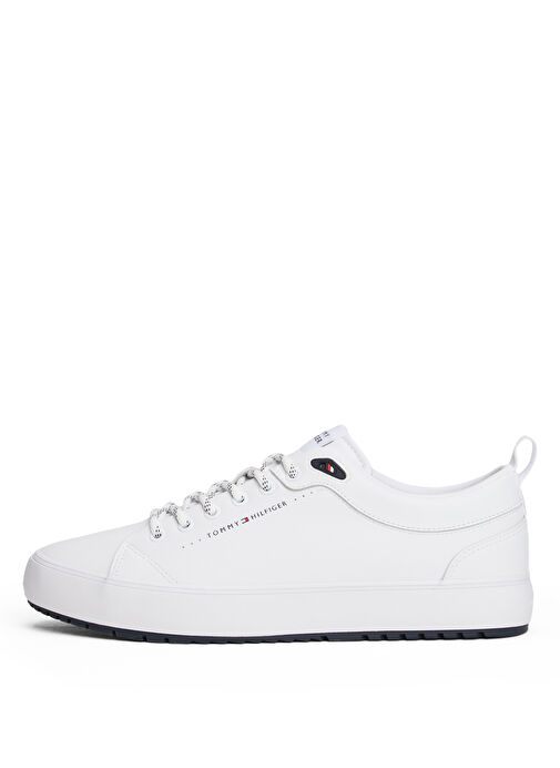 Tommy Hilfiger Beyaz Erkek Sneaker TH HI VULC CORE LOW CLEAT LTH - Görsel 5