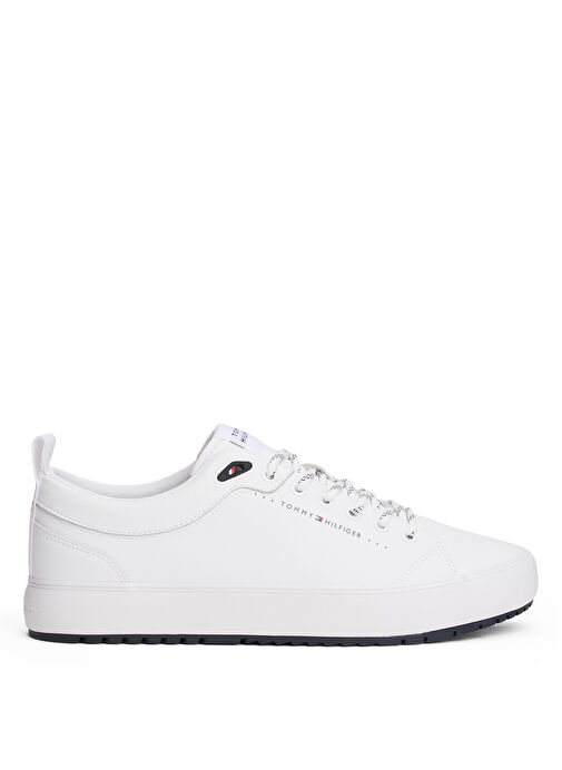 Tommy Hilfiger Beyaz Erkek Sneaker TH HI VULC CORE LOW CLEAT LTH - Görsel 2